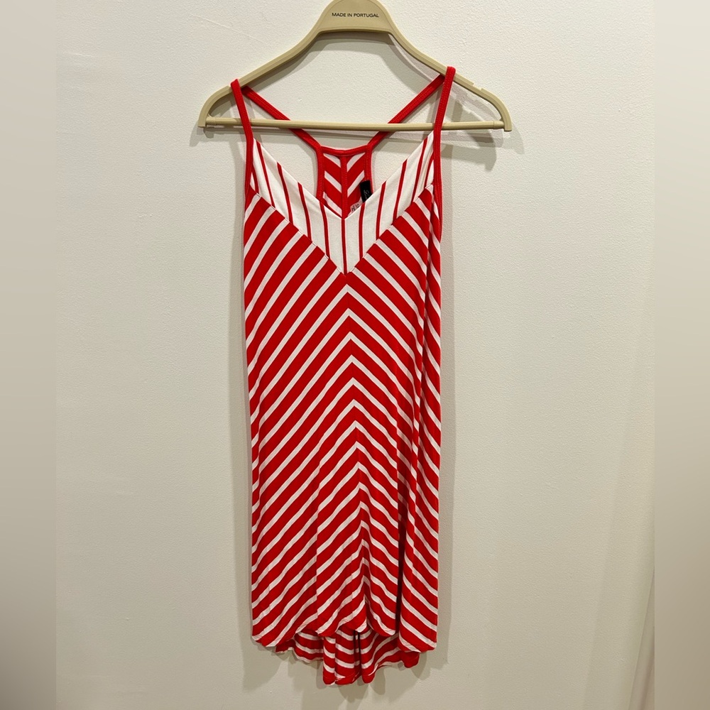Women’s Red and White Stripped Beach Cover Up/Dress. Size Small